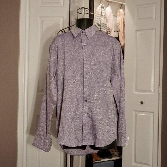 BNWT! Robert Graham  | Paisley Flip Collar/Sleeve - Picture 4 of 8